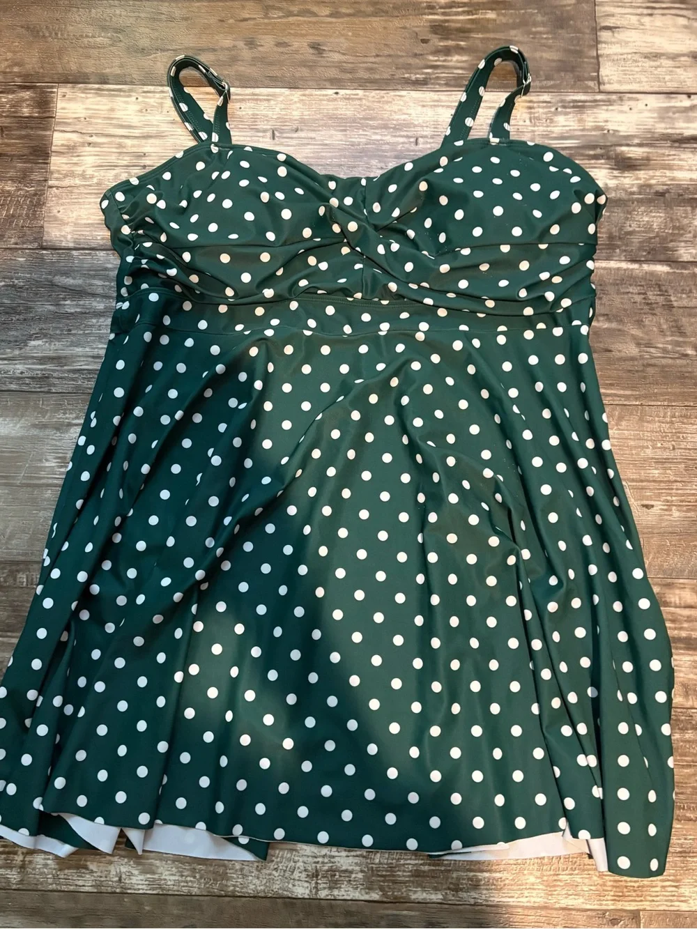 BloomChic Green & White Polka Dot Swimdress Size 22-24